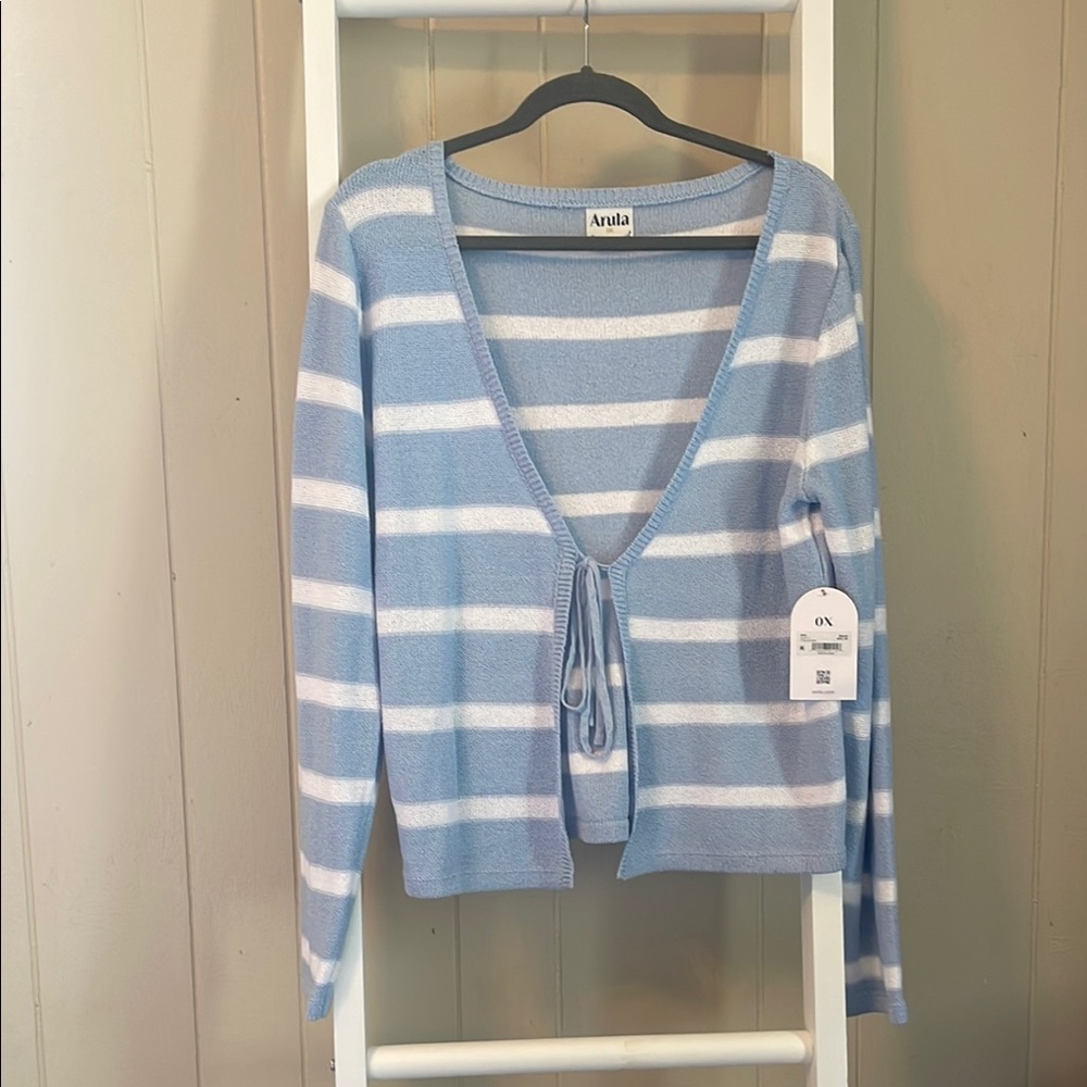 Arula Blue and White Striped Cardigan